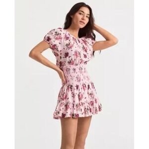 LoveShackFancy‎ Spritz Dress XL Rosemary Mauve Pink Floral Mini NWT $325